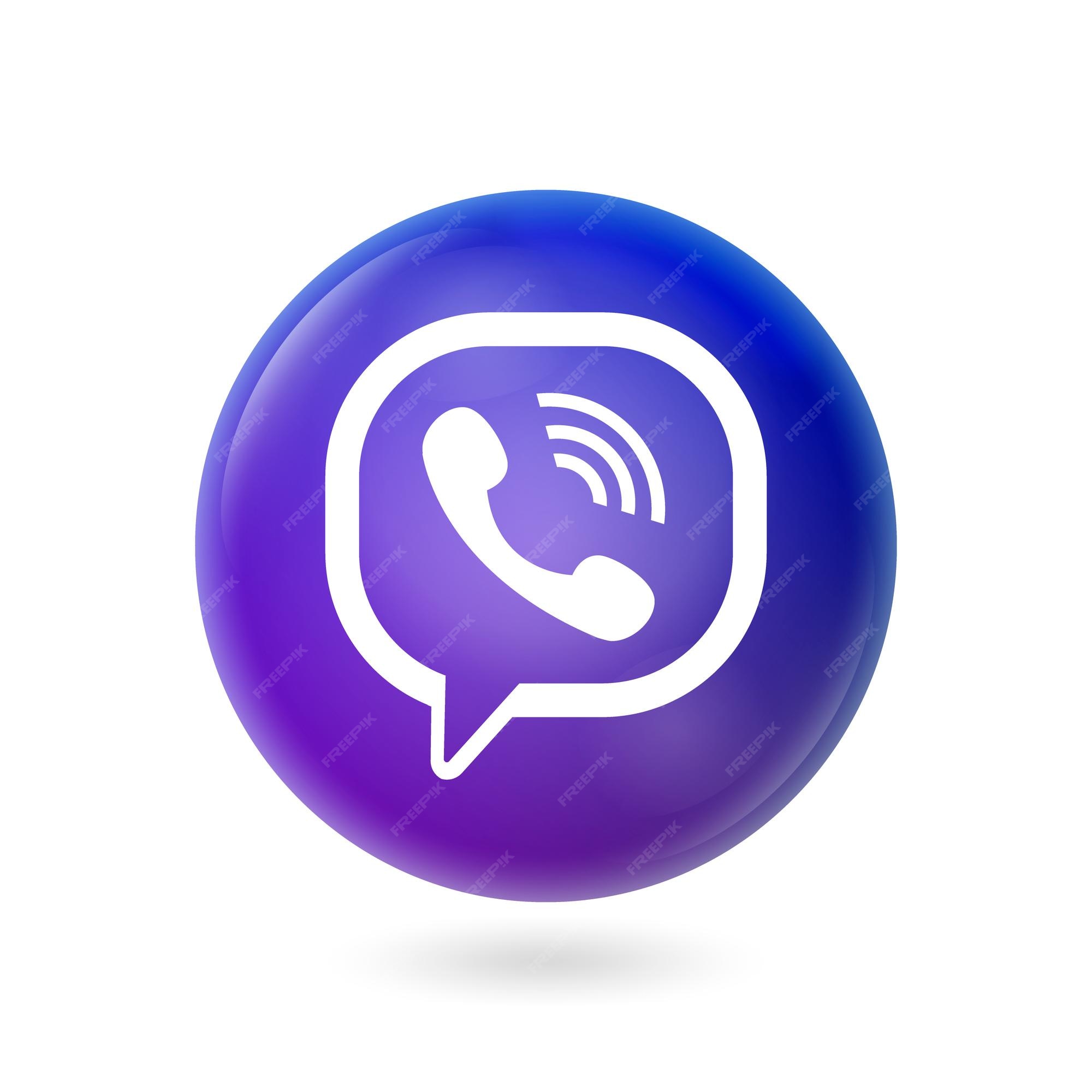 Premium Vector | Viber icon 3d rendering