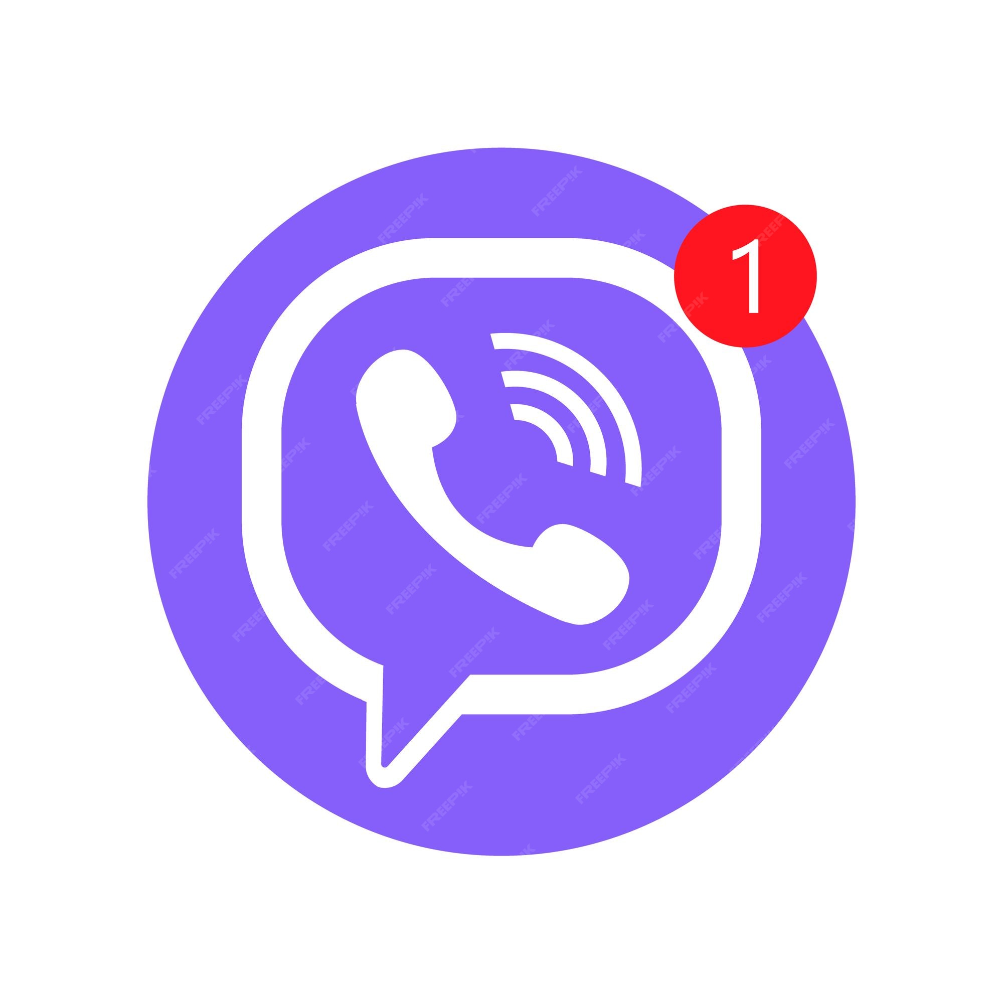 Premium Vector | Viber icon missed call