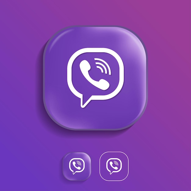 Viber-logo in een moderne 3D-stijl