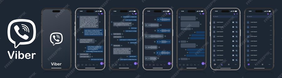 Premium Vector | Viber mockup on a black background viber on social