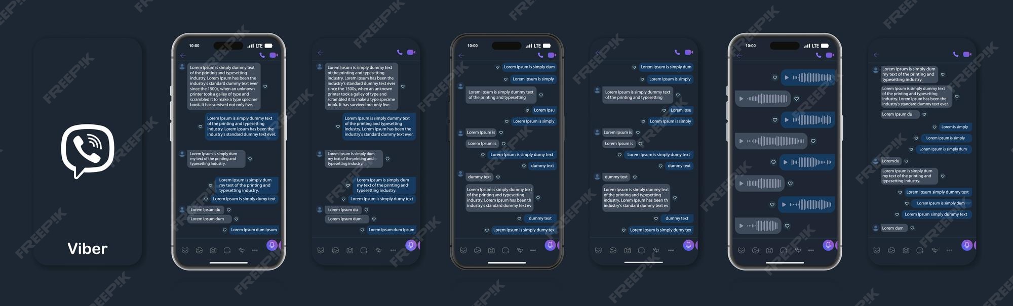 Premium Vector | Viber mockup on a black background viber on social