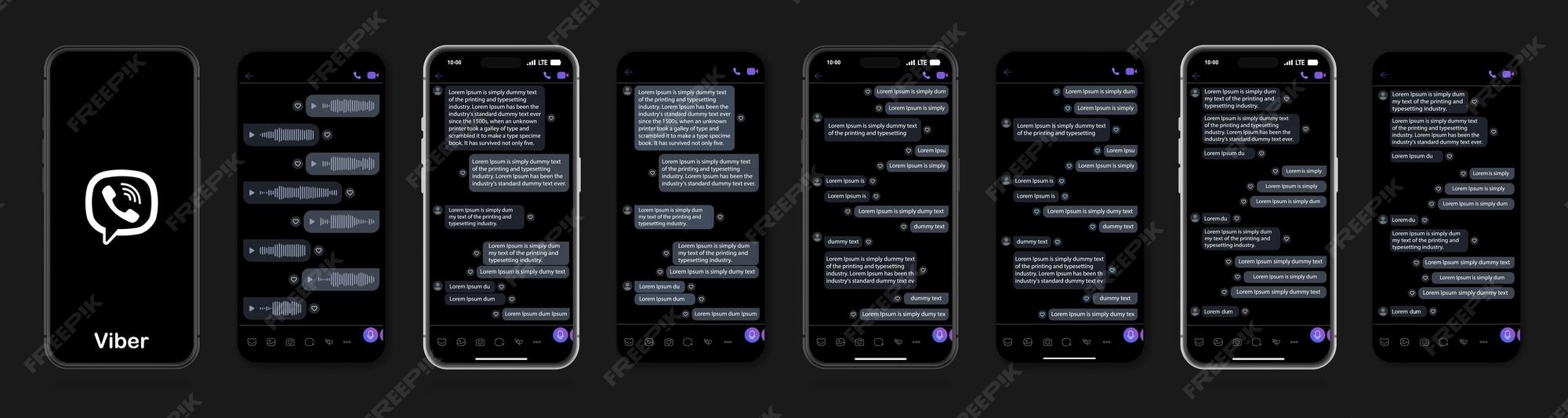 Premium Vector | Viber mockup on a black background viber on social