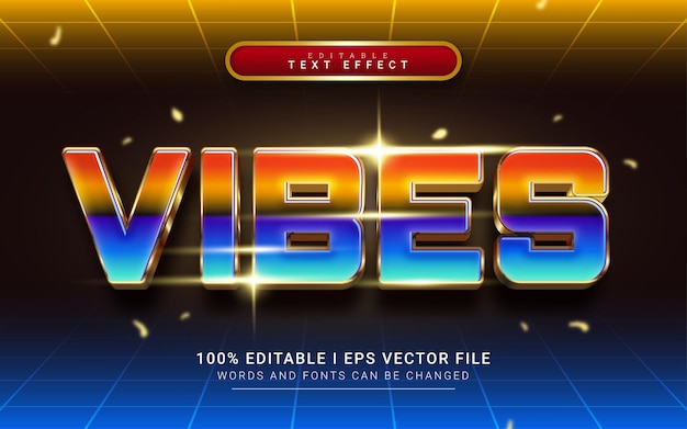 Vibes 3D bewerkbaar teksteffect