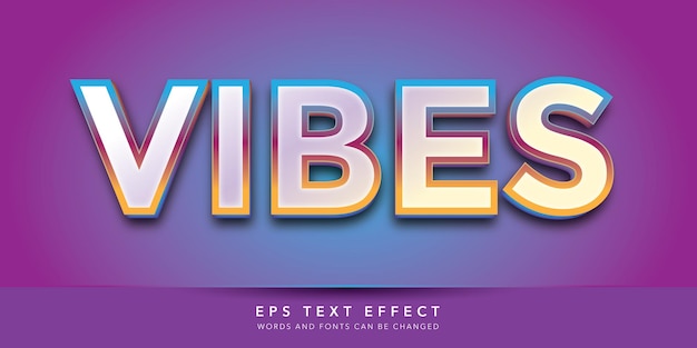 Vibes 3d bewerkbaar teksteffect