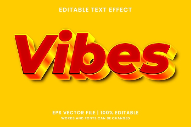 Vibes 3d 편집 가능한 텍스트 효과