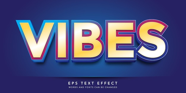 Vibes 3d 편집 가능한 텍스트 효과