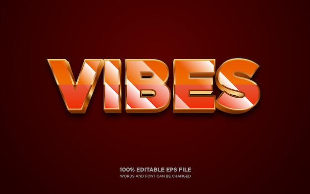 Vibes 3D editable text style effect