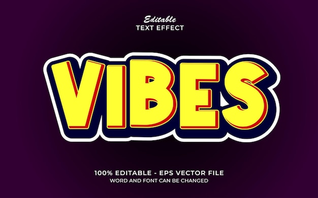 Vibes 3d эффект стиля текста