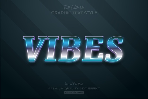 Vibes80のレトロなグラデーションテキスト効果編集可能なプレミアムフォントスタイル