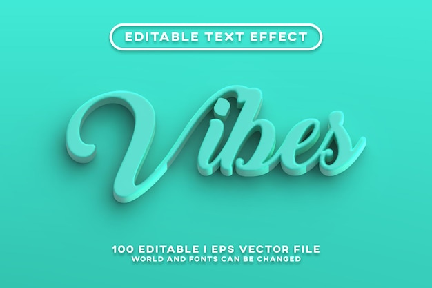 Vibes 편집 가능한 텍스트 효과 디자인