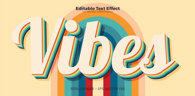 Vibes editable text effect in modern trend style