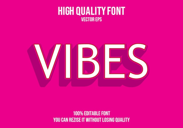 Vibes editable text effect