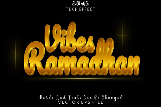 Vibes Ramadhan 編集可能なテキスト効果エンボスモダンスタイル