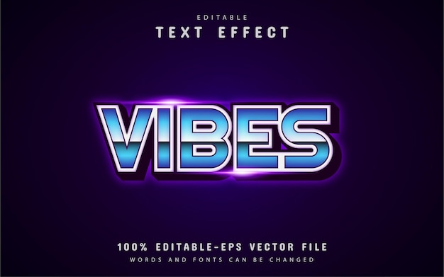 Vibes-tekst, retro teksteffect uit de jaren 80