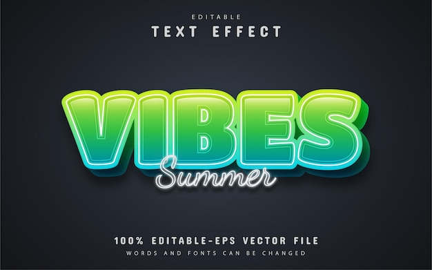 Vibes text, cartoon style text effect