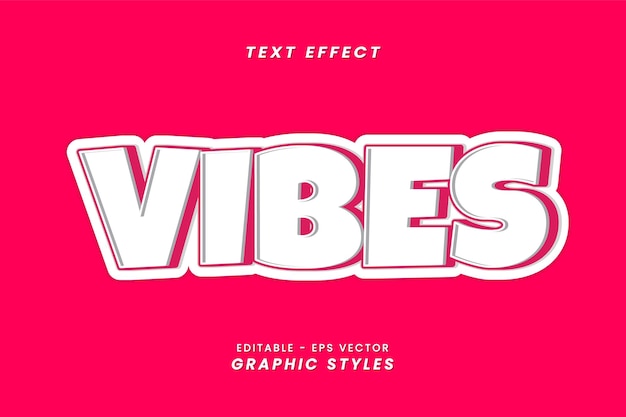 Vibes Text Effect with Editable 3D Fonts