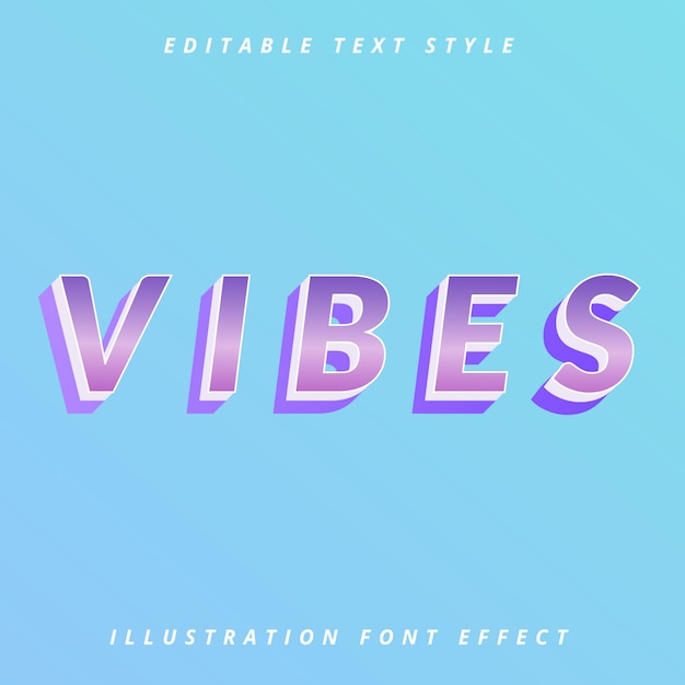 Vector vibes text style editable template