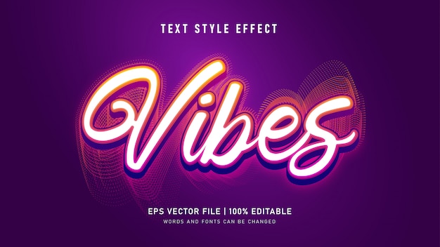 Vector vibes text style effect