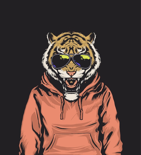 Толстовка с капюшоном vibes tiger wear