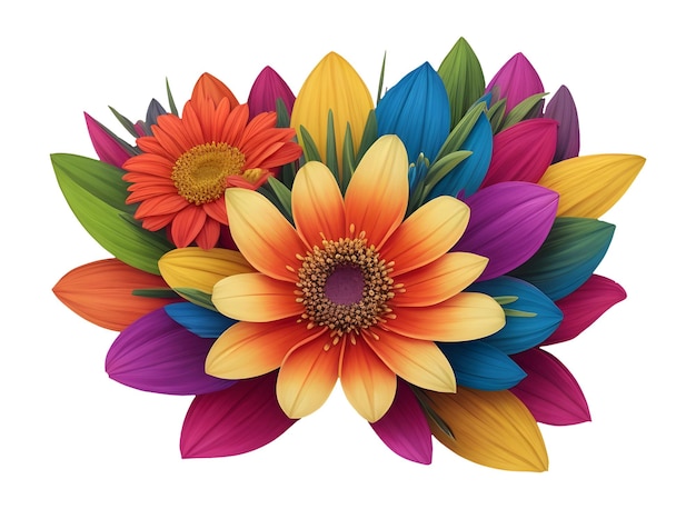 Vibrant 3d floral art work
