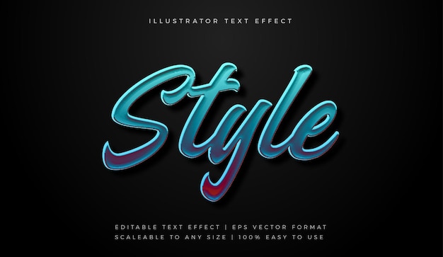 Vibrant 3d fluid text font effect