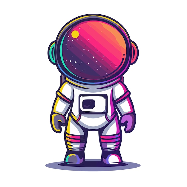 活気のある宇宙飛行士のキャラクター 手描きのベクトルアート