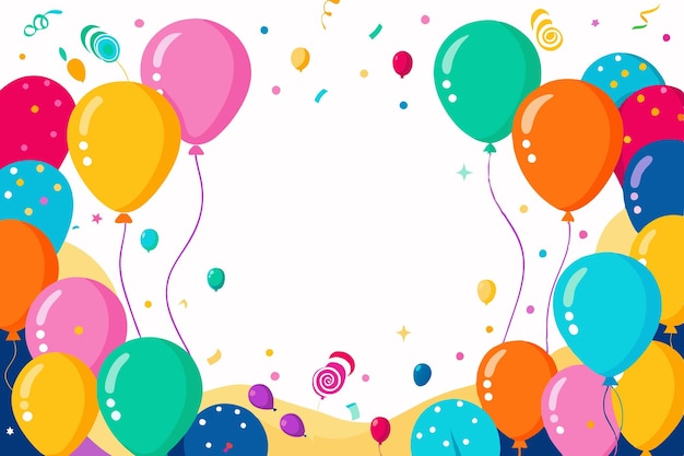 vibrant balloons amp confetti vertical invitation frame for birthday party cards
