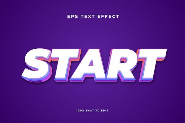 Vibrant bevel white text effect