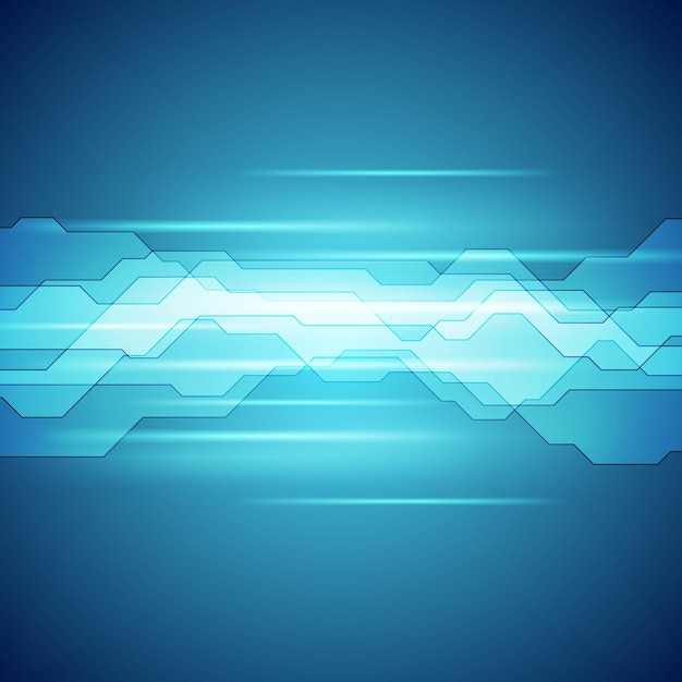 Vector vibrant blue abstract hitech background