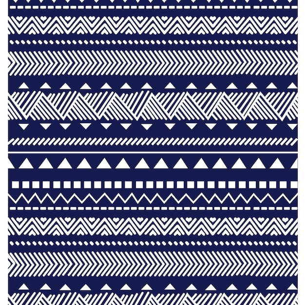 생생한 파란색과 흰색 기하학적 패턴이 매끄럽게 반복되는 테두리