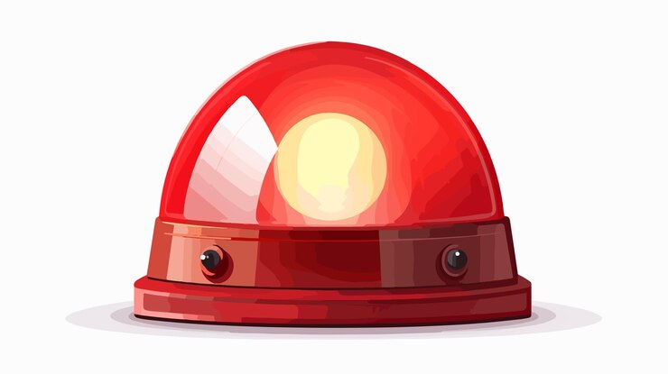 Vector vibrant cartoon vector of red flashing light