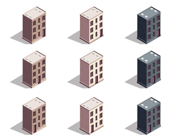 A Vibrant Collection of Isometric Buildings