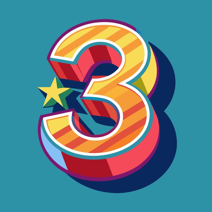 Vector a vibrant collection of numbers with a flat style