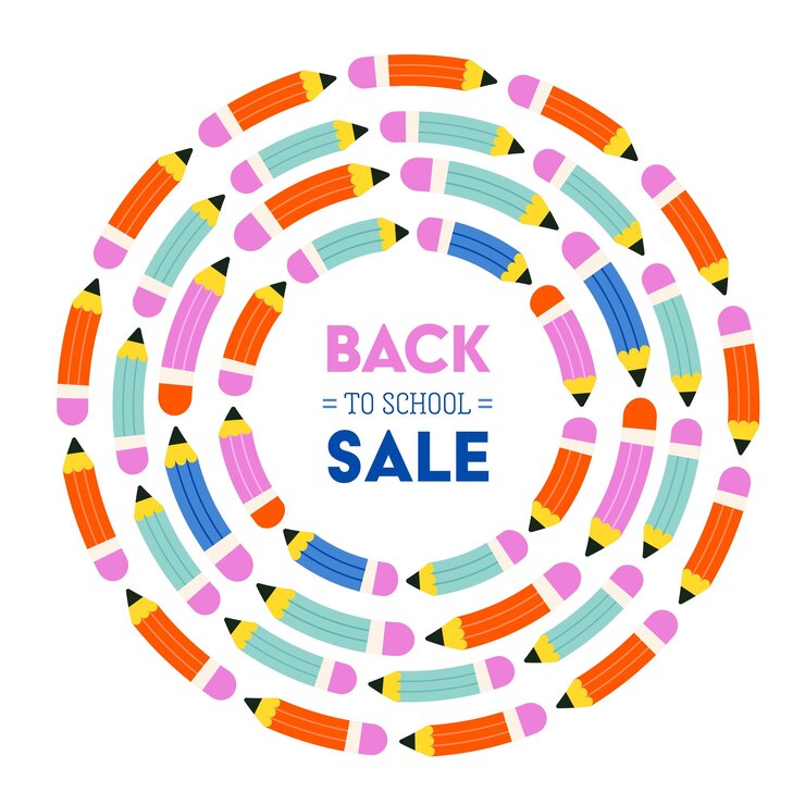Vibrant color back to school background concept design geometrical flat style illustration banner