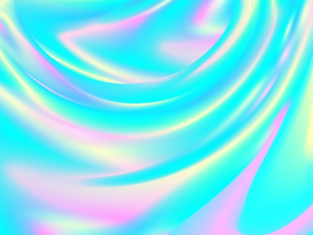 Vector vibrant color hologram fluid background colorful design.