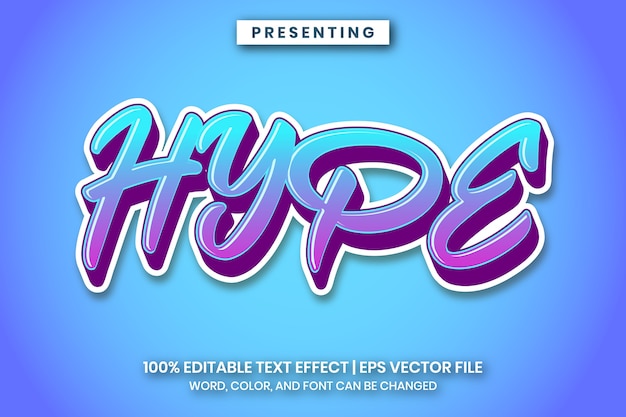 Vibrant color script font editable text effect