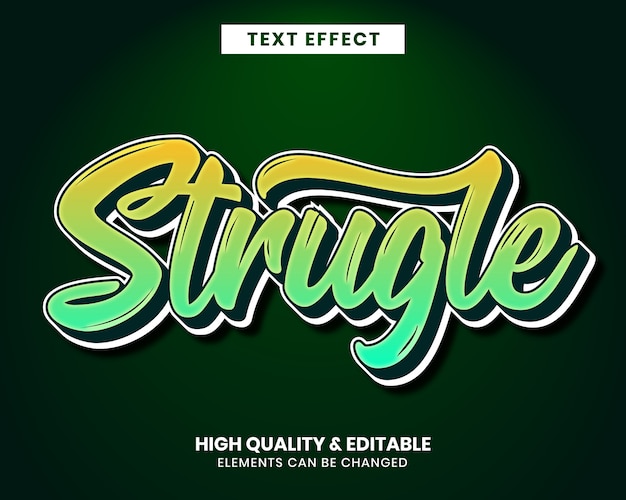 Vibrant color script font editable text effect