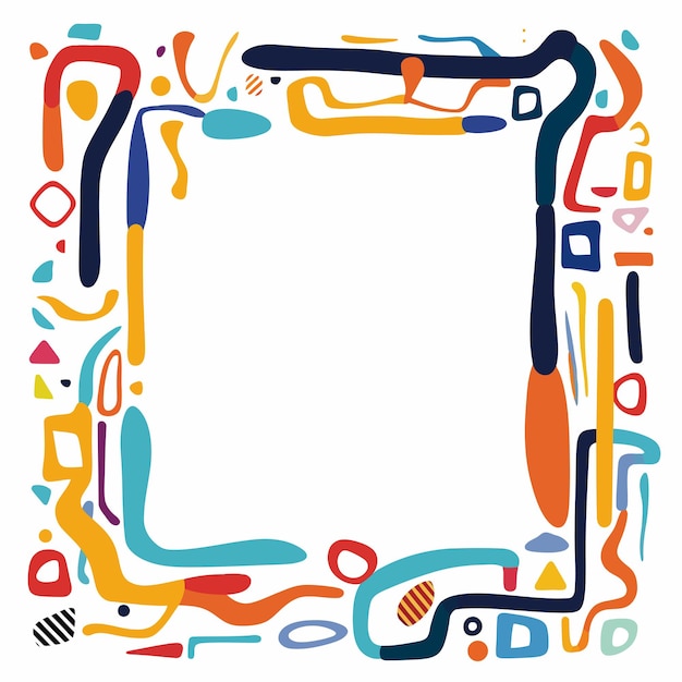 Vector vibrant color squiggle fresh element frame with copy space