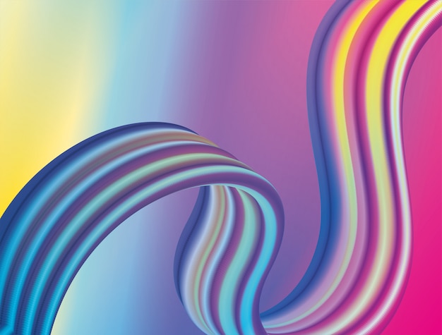 Vibrant colored and waved with flow background   design