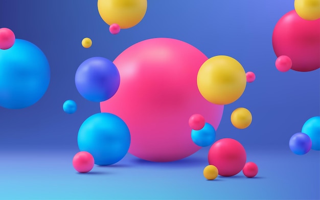 Яркие и красочные 3D абстрактные сферы и шары для плакатов, баннеров и творческих проектов