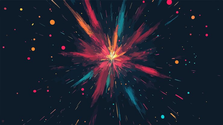 Vector vibrant colorful fireworks display vector illustration