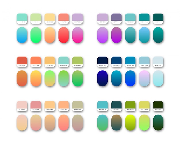 Vibrant colorful gradients swatches set