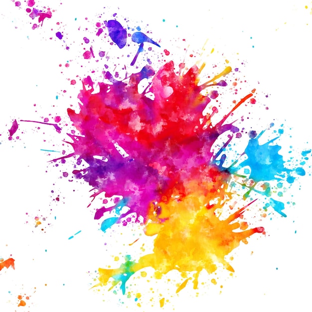 Vector vibrant colorful paint splashes vector background