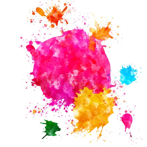 Vibrant Colorful Paint Splashes Vector Background