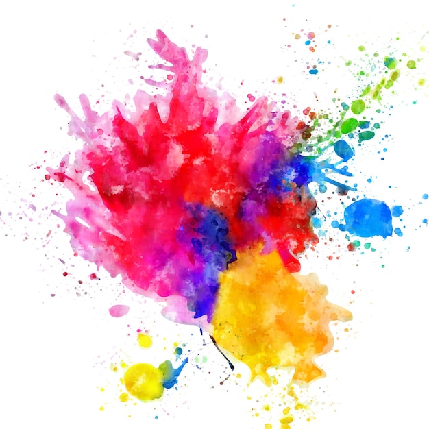 Vector vibrant colorful paint splashes vector background