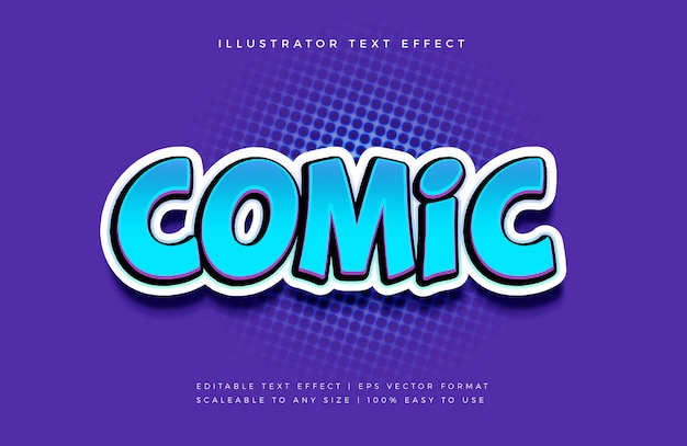 Vibrant comic text style font effect