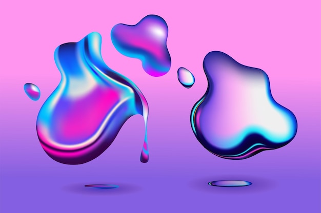 a vibrant composition of abstract fluid shapes with a glossy finish vector illustration