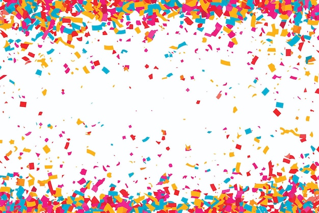 Vibrant confetti in white background