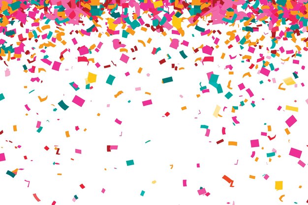 Vector vibrant confetti in white background