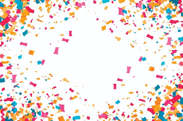 Vibrant confetti in white background